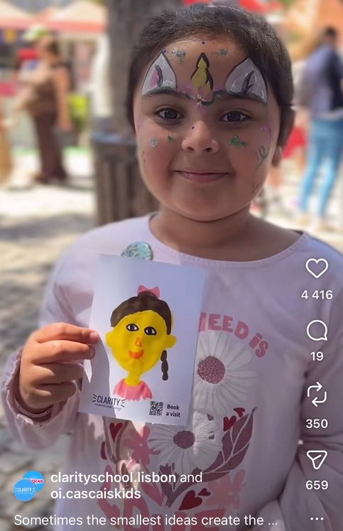 Kid holding portrait